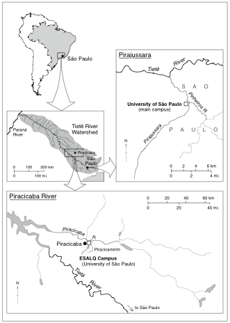 Brazil watershed outset map